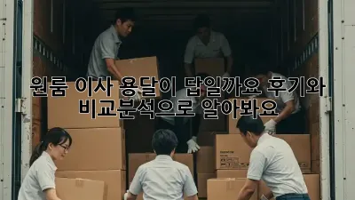 원룸 이사, 용달이 답일까요? 후기와 비교분석으로 알아봐요!
